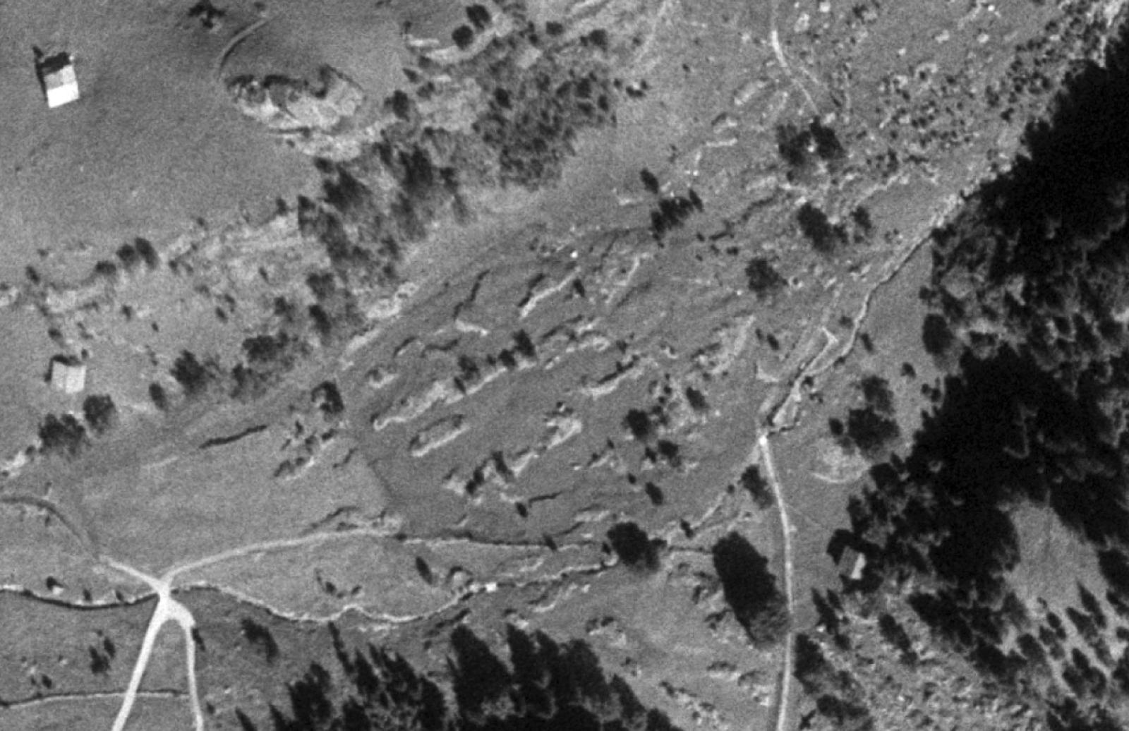 Vue satellite de murgiers dans l'Oberland bernois en 1975