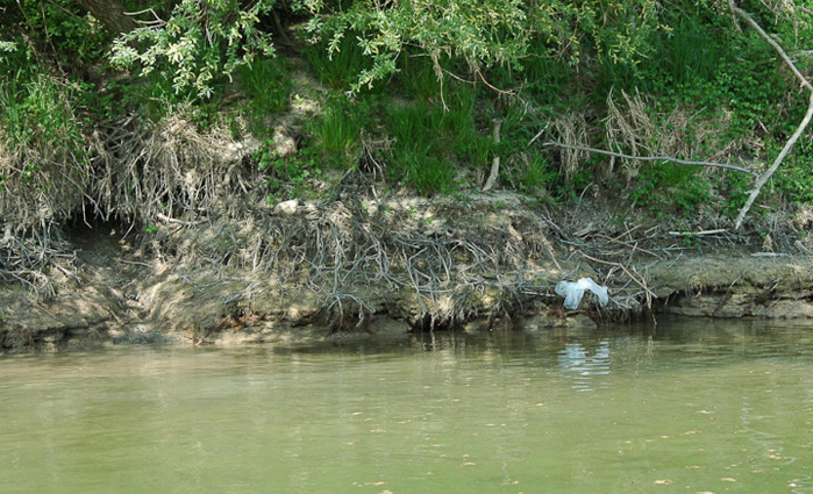 Eingang zu einem Hochwasserbau am Rhein (© Christof Angst)