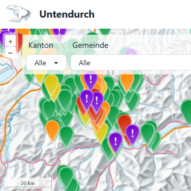 Webbasierte App Untendurch (Screenshot)
