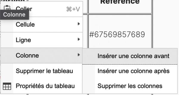 Table contextual