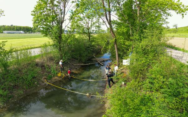 Feldarbeit im Fischmigrations-Modul