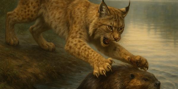 Luchs reisst Biber