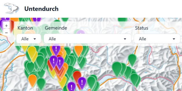 Webbasierte App Untendurch (Screenshot)