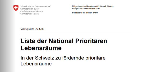 Capture d'écran de la première page de la Liste des espèces prioritaires au niveau national